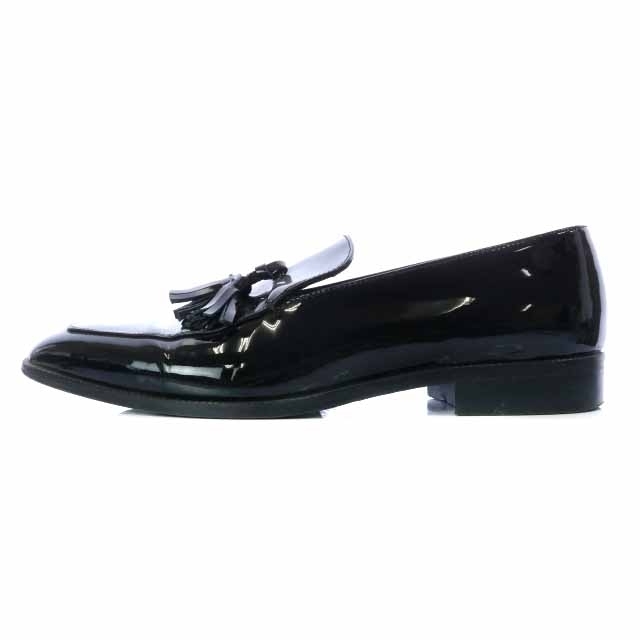 FABIO RUSCONI(ファビオルスコーニ)のファビオルスコーニ ローファー フラット タッセル エナメル 38 25cm 黒 レディースの靴/シューズ(ローファー/革靴)の商品写真