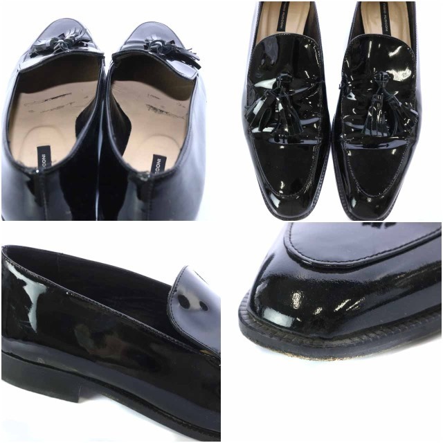 FABIO RUSCONI(ファビオルスコーニ)のファビオルスコーニ ローファー フラット タッセル エナメル 38 25cm 黒 レディースの靴/シューズ(ローファー/革靴)の商品写真