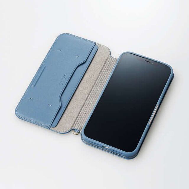 ELECOM(エレコム)のiPhone13 ProMaxケース カバー 手帳型ケース カバー (ブルー) スマホ/家電/カメラのスマホアクセサリー(iPhoneケース)の商品写真