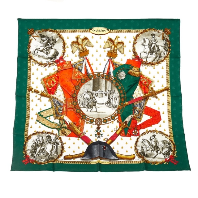 エルメス 美品 スカーフ HERMES カレ90 【1-0062504】 シルク NAPOLEON ...