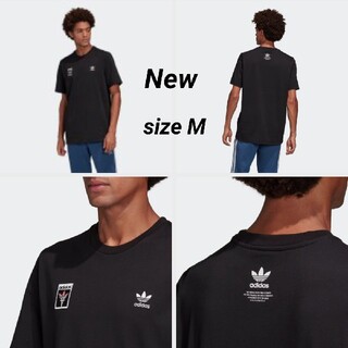 アディダス(adidas)の新品 M adidas originals Tシャツ 聖火ロゴ 黒(Tシャツ/カットソー(半袖/袖なし))