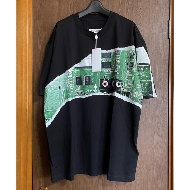 トップス黒48新品 メゾン マルジェラ Motherboard Tシャツ 半袖 ブラック