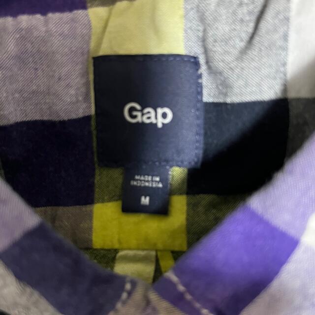 GAP(ギャップ)のGap メンズ　7分袖　チェックシャツ　Mサイズ　イエロー系 メンズのトップス(シャツ)の商品写真