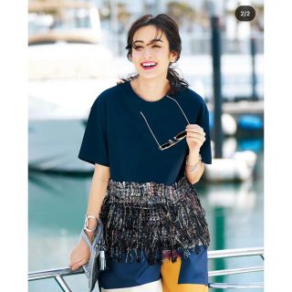 チェスティ(Chesty)のChesty Tweed Fringe Tops(Tシャツ(半袖/袖なし))