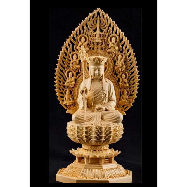 地蔵菩薩坐像 木像 仏像　28cm ご利益美術品/アンティーク