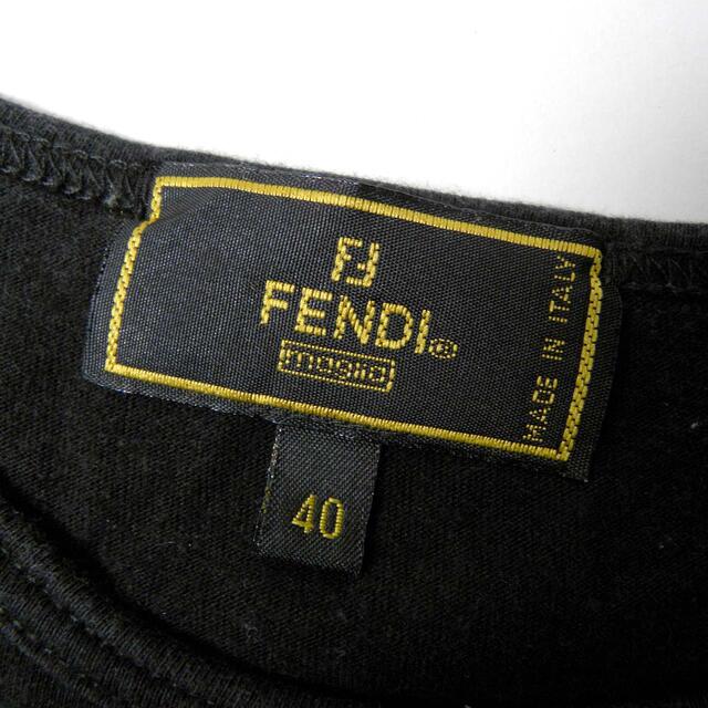 FENDI(フェンディ)のイタリア製 オールドフェンディ FFビッグロゴプリントクルーネックTシャツ 40 レディースのトップス(Tシャツ(半袖/袖なし))の商品写真