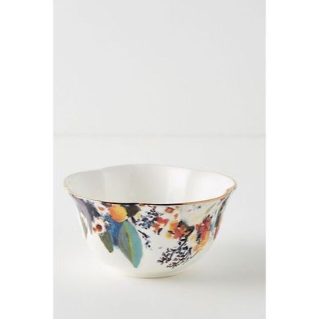 Anthropologie(アンソロポロジー)の新品アンソロポロジーBotanica Bowlsゴールドと花柄のボウル4個セット インテリア/住まい/日用品のキッチン/食器(食器)の商品写真