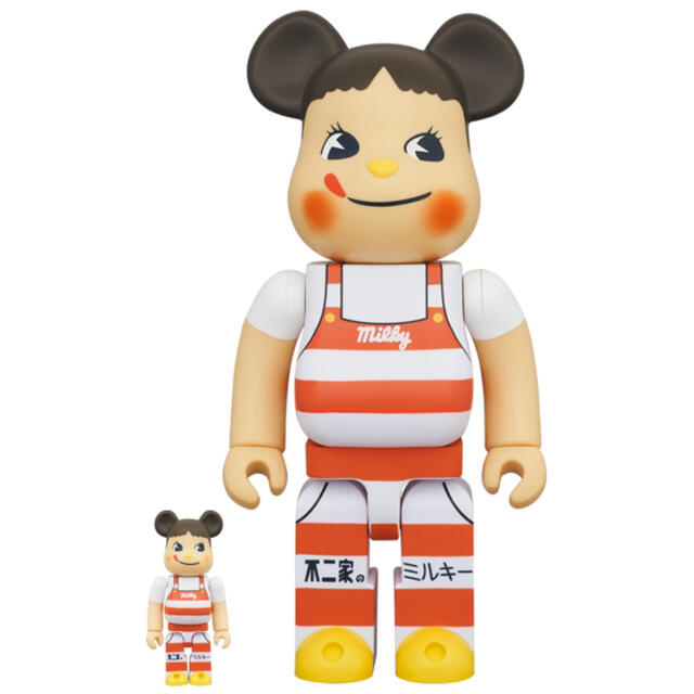 BE@RBRICK ベアブリック ペコちゃん ミルキー三角帽子デザイン 100％