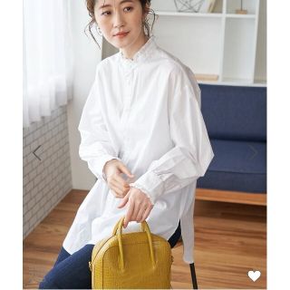 ロペピクニック(Rope' Picnic)の(美品)ROPÉ PICNIC フリルバンドカラーシャツ(シャツ/ブラウス(長袖/七分))