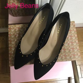 ジェリービーンズ(JELLY BEANS)の新品♡23.5 ローヒールパンプス ポインテッドトゥ ブラック(ハイヒール/パンプス)