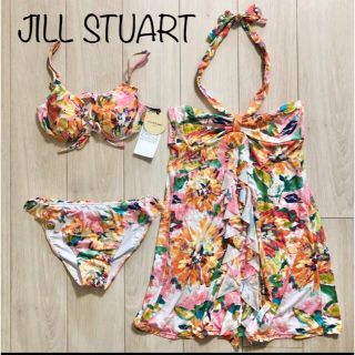 ジルスチュアート(JILLSTUART)の新品 ジルスチュアート 水着 3点セット ビキニ ワンピース 花柄 PK M(水着)