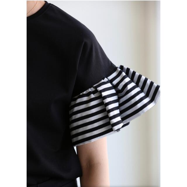 ボーダーズアットバルコニー tシャツ トップス 袖フリル ボーダーズアットバルコニー tシャツ トップス 袖フリル