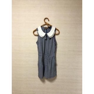 トップショップ(TOPSHOP)の【TOPSHOP】トップショップ オーバーオール キュロット ブルー系 36(ミニワンピース)