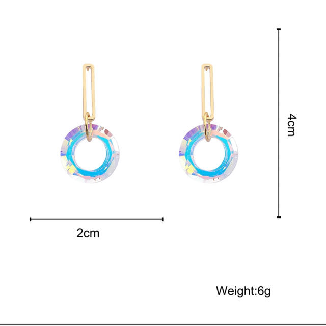 ピアス クリア オーロラ キラキラ 韓国 服 レディース 揺れる 夏 ゴールド レディースのアクセサリー(ピアス)の商品写真
