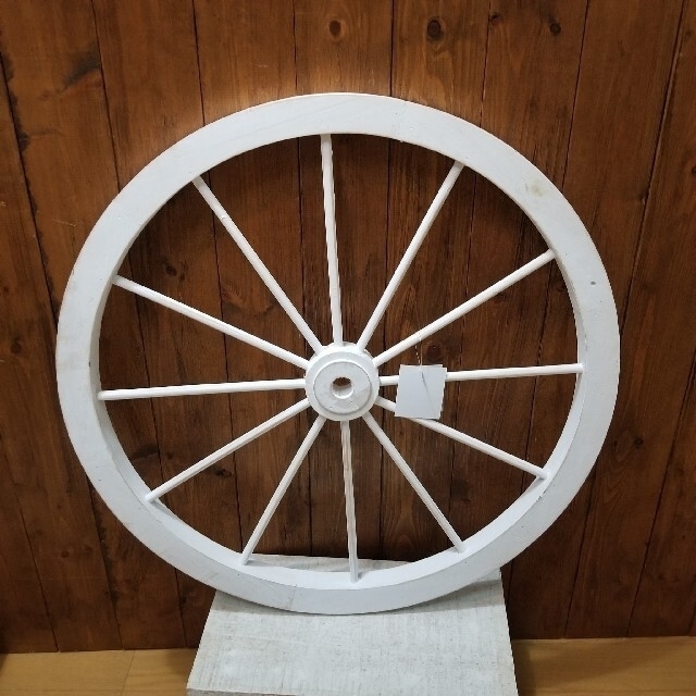ウッドホイール　L　ホワイト　車輪　木製　ウィール　ガーデニング　インテリア