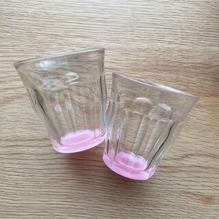 デュラレックス(DURALEX)の【DURALEX】グラス 2点セット ピンク(グラス/カップ)
