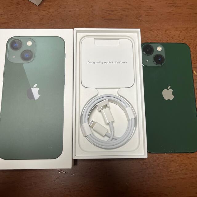 Apple(アップル)のiPhone13mini 128GB グリーン　通電のみ スマホ/家電/カメラのスマートフォン/携帯電話(スマートフォン本体)の商品写真