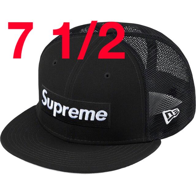 supreme Box Logo Mesh New Era 黒7 1/2帽子