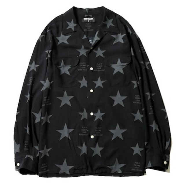 【SALE／37%OFF】 RUDE GALLERY - STARMAN OPEN COLLAR SHIRT (BLACK/GRAY) シャツ