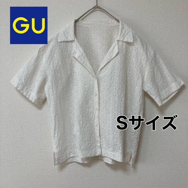 GU(ジーユー)のGU ジーユー レースオープンカラーシャツ Sサイズ レディースのトップス(シャツ/ブラウス(半袖/袖なし))の商品写真