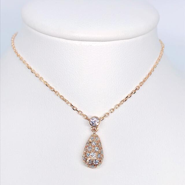 MIKIMOTO(ミキモト)の0.26ct ミキモト パヴェ ダイヤモンドネックレス K18 ティアドロップ レディースのアクセサリー(ネックレス)の商品写真