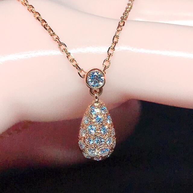 0.26ct ミキモト パヴェ ダイヤモンドネックレス K18 ティアドロップ