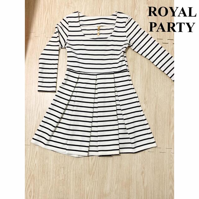 ROYAL PARTY(ロイヤルパーティー)のROYAL PARTY ボーダーフレアワンピース  レディースのワンピース(ミニワンピース)の商品写真