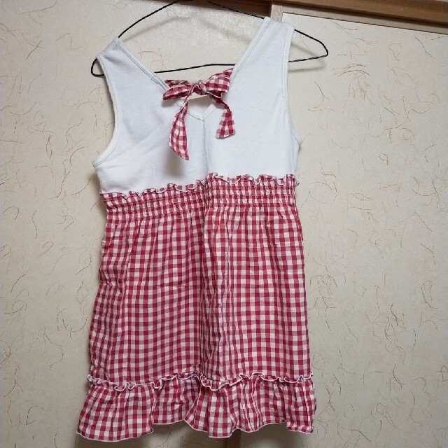 OLLINKARI(オリンカリ)のオリンカリOLLINKARI　チェックチュニック キッズ/ベビー/マタニティのキッズ服女の子用(90cm~)(Tシャツ/カットソー)の商品写真