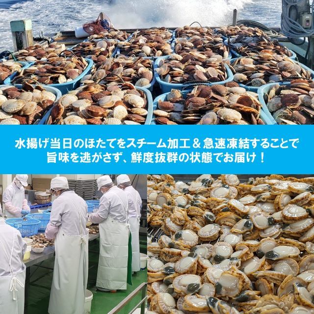 【夏ギフト】青森県産　蒸しほたて（２キロ） 食品/飲料/酒の食品(魚介)の商品写真