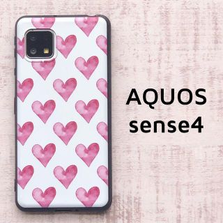 AQUOS sense4 sense5G レッド ハート ソフトケース カバー(モバイルケース/カバー)