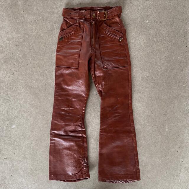 50%OFF】 BATES LEATHER FLARE PANTS ベイツフレアレザーパンツ