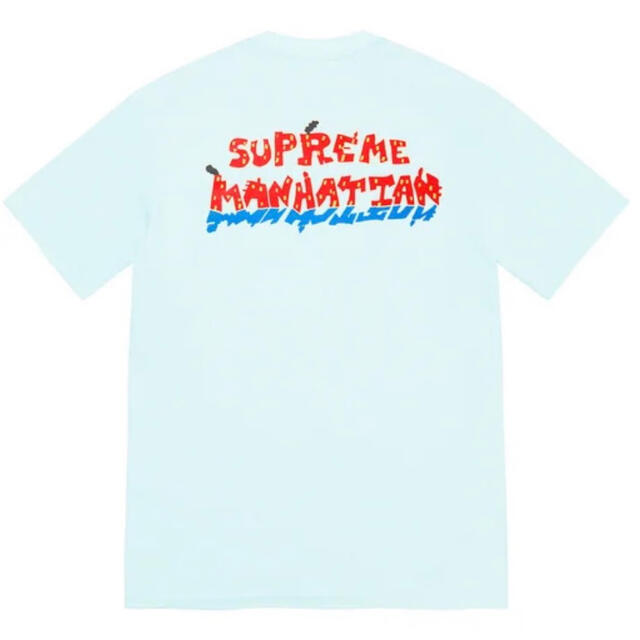 新品未試着未開封購入先Supreme Manhattan Tee シュプリーム マンハッタン L 水色