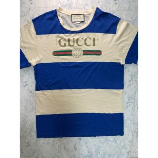 グッチ(Gucci)の最終金額 GUCCI ロゴ ボーダー Tシャツ  604176(Tシャツ/カットソー(半袖/袖なし))