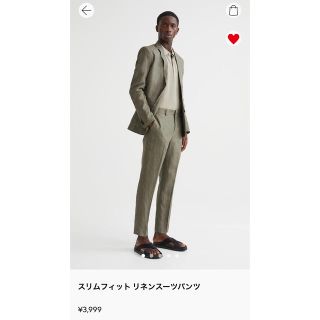 エイチアンドエム(H&M)のH&M スリムフィットリネンスーツパンツ(スラックス)