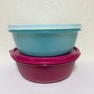 【新品未使用】Tupperware 容器（パープル＋ブルー）送料無料(容器)