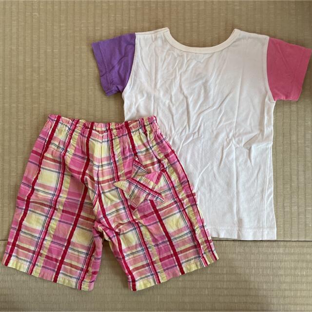 ampersand(アンパサンド)のパジャマ　ミッキー　ピンクチェック　110 キッズ/ベビー/マタニティのキッズ服女の子用(90cm~)(パジャマ)の商品写真