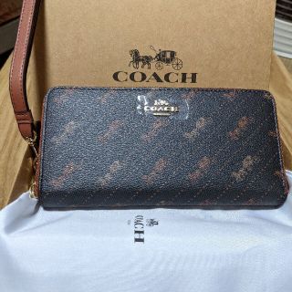 コーチ(COACH)のCOACH  長財布　新馬車模様　濃いブラウン系(財布)