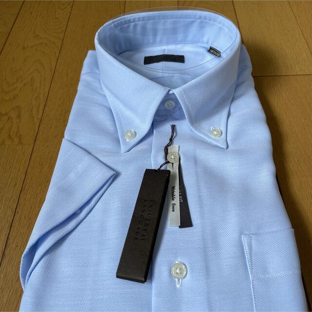 THE SUIT COMPANY(スーツカンパニー)のユニバーサルランゲージ半袖ドレスシャツM39cmBD 絡み織 イージーケア メンズのトップス(シャツ)の商品写真