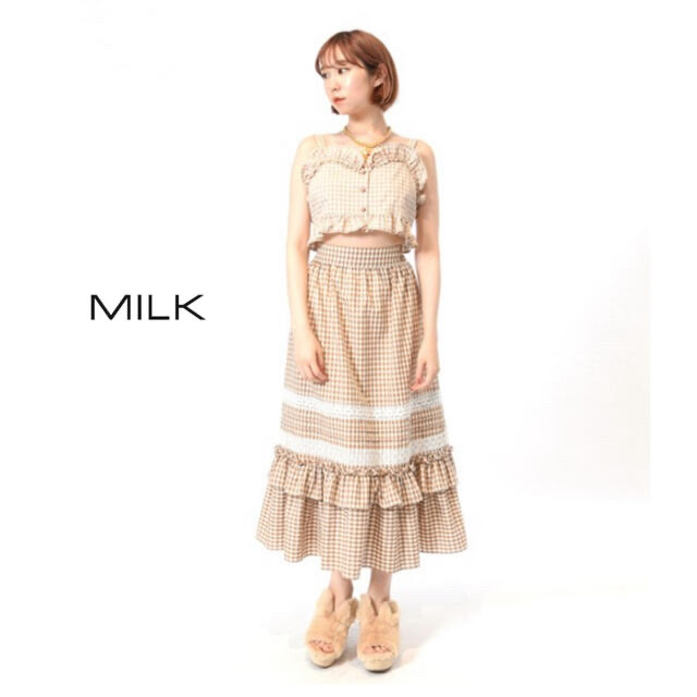 MILK - 新品タグ付き☆MILK ガトースカート ギンガムチェック ロング ...