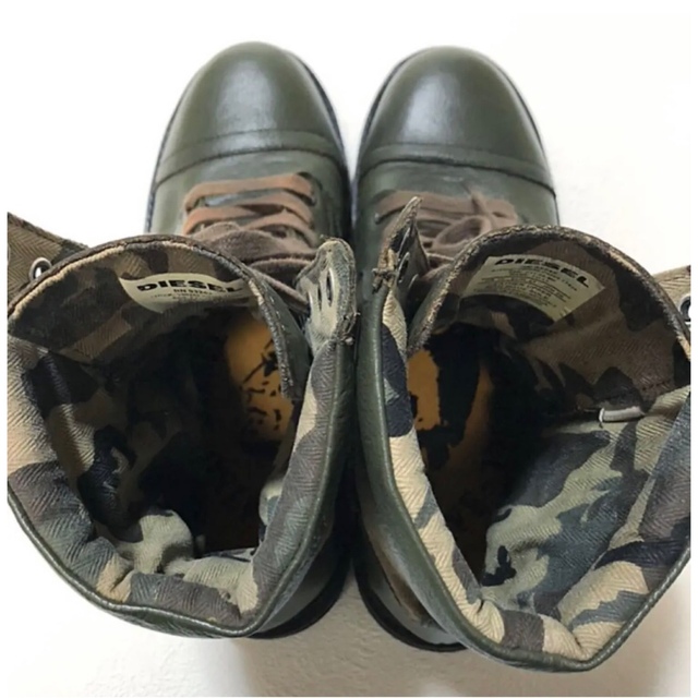DIESEL(ディーゼル)の28cm◆匿名配送☆DIESEL◆ワークブーツ オリーブカラー 迷彩柄 メンズの靴/シューズ(ブーツ)の商品写真