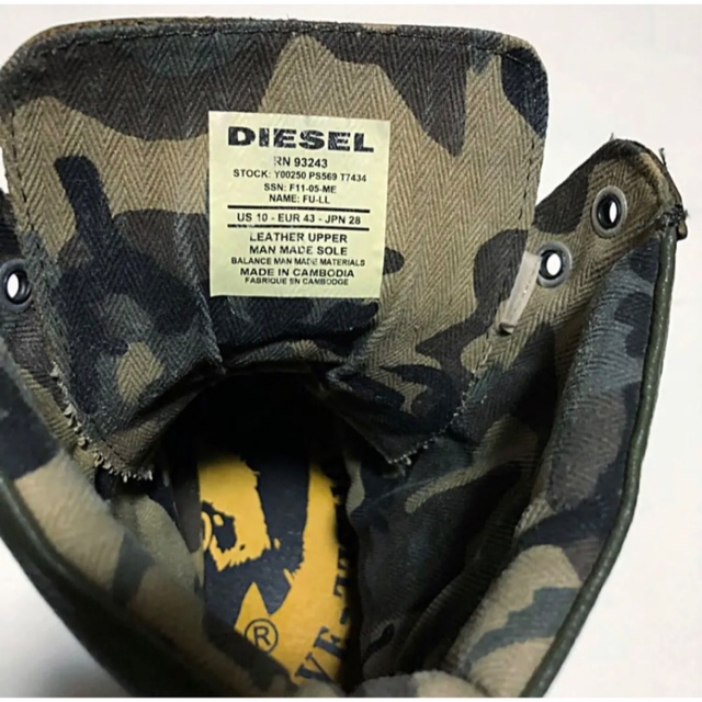 DIESEL(ディーゼル)の28cm◆匿名配送☆DIESEL◆ワークブーツ オリーブカラー 迷彩柄 メンズの靴/シューズ(ブーツ)の商品写真