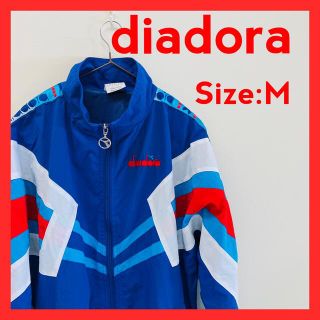 ディアドラ(DIADORA)の【美品】90s 古着　ディアドラ　ナイロンジャケット　ブルー　Mサイズ(ナイロンジャケット)