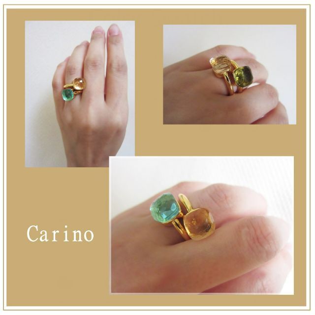 Which color ？ キャンディリング 指輪 台座カラー選べますの通販 by carino(solde品問合せ可)｜ラクマ