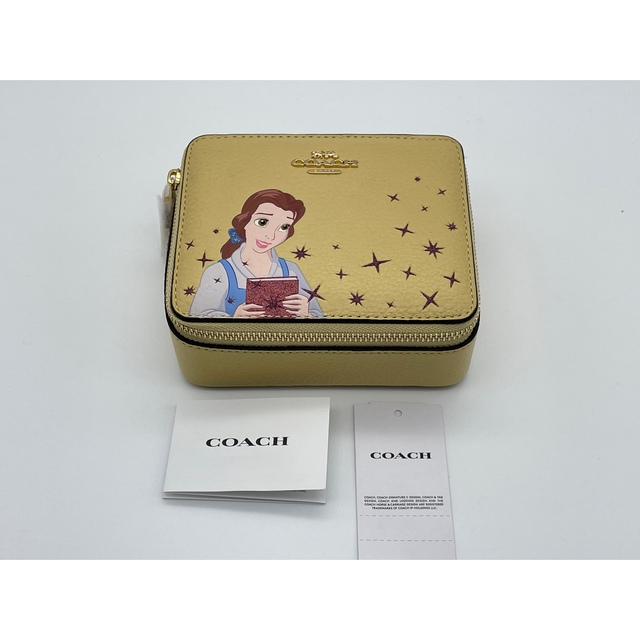 DISNEY X COACH/C3139ジュエリーボックス美女と野獣素材リファインドペプルレザー