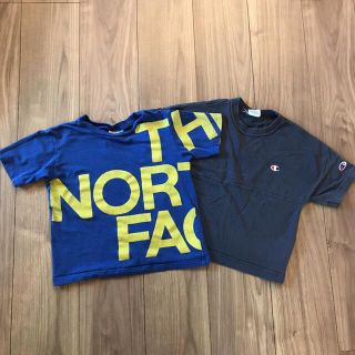 ザノースフェイス(THE NORTH FACE)のノースフェイスとチャンピオン　キッズ　ロゴ入りTシャツ　2枚セット(Tシャツ/カットソー)