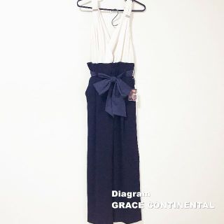 グレースコンチネンタル(GRACE CONTINENTAL)の【GRACE CONTINENTAL】バイカラー 配色サロペット タグ付未使用(サロペット/オーバーオール)