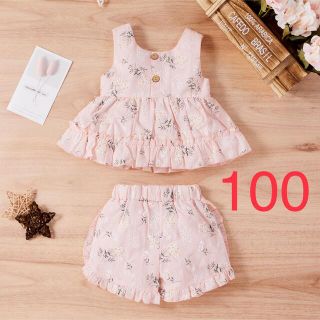 【値下げSALE】子供服100cm セットアップ　花柄ピンク(その他)