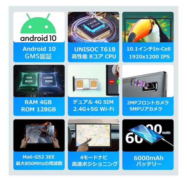 BMAX Android 10.0 タブレット 4GB RAM+128GB