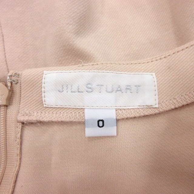 JILLSTUART(ジルスチュアート)のジルスチュアート フレアワンピース ミニ ロールアップ 半袖 0 ベージュ レディースのワンピース(ミニワンピース)の商品写真