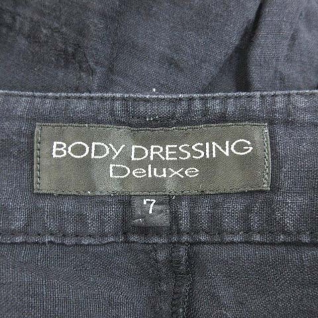 BODY DRESSING Deluxe(ボディドレッシングデラックス)のボディドレッシングデラックス フレアパンツ ワイド ロング 麻 リネン 7 黒 レディースのパンツ(その他)の商品写真